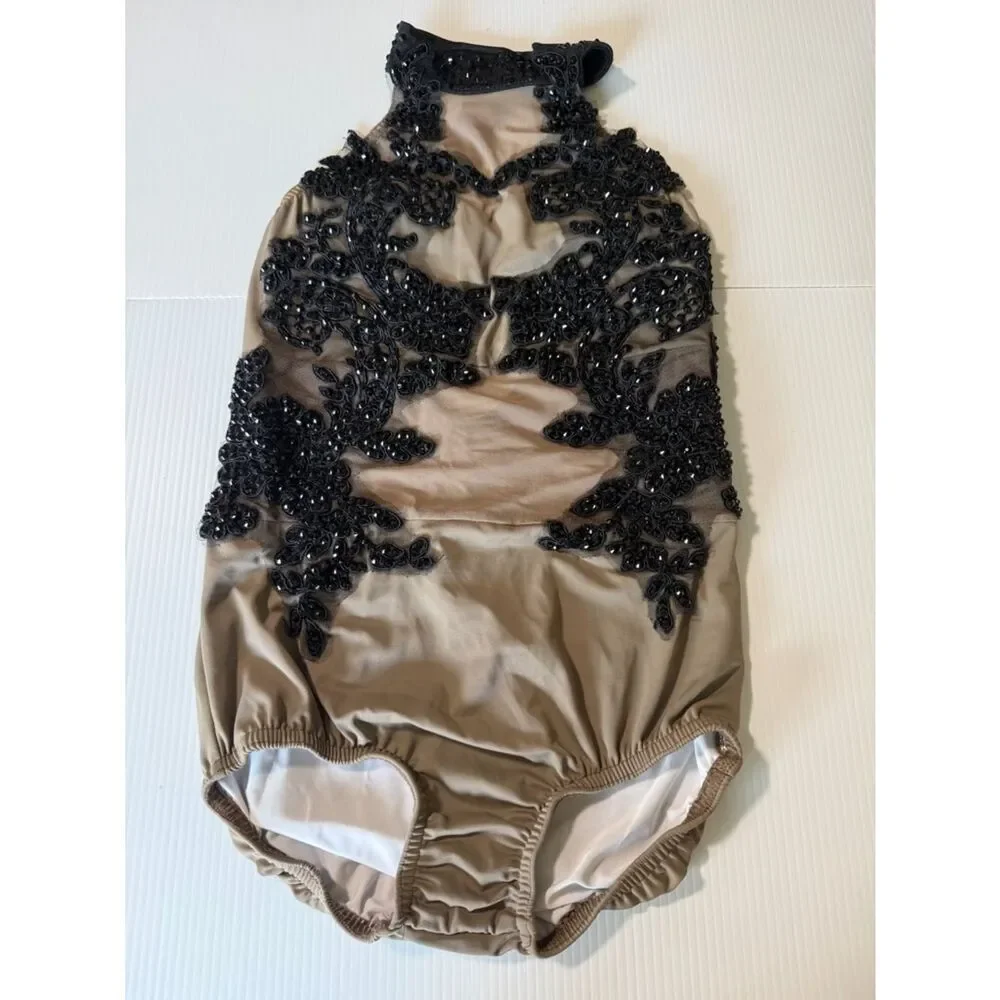 Kelle solo leotard brown tan dance Costume black 5383 breath of life LC child